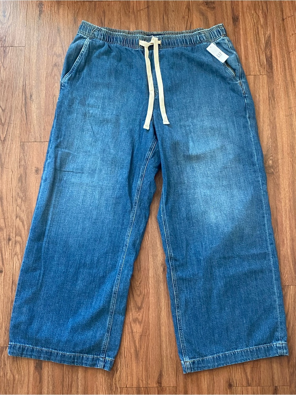 GAP Women’s Blue Drawstring Wide-Leg Jeans